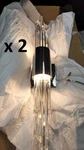 (pair) Allegri 037922-010-FR001 Led Lucca Wall Sconce Crystal Rods 26" Chrome. Fixed Price $250.00.