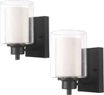 2 Pack Bath Vanity Fixtures 1-LIGHT, Indoor Black Wall With Dual Gla. Fixed Price $60.99.
