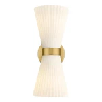 Jazava 5.9" 2-LIGHT Brushed Gold Wall Sconce With Frosted Milk White Glass Shade. Fixed Price $49.99.