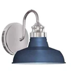 Hampton Bay Elmcroft 1-LIGHT Brushed Nickel Cobalt Blue Farmhouse Wall Sconce. Fixed Price $18.49.