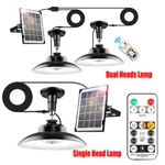 Solar Power Pendant Shed Light Single Double Heads Wall Mounted Lamp Waterproof. Fixed Price $22.56.