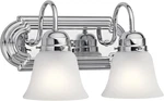 12.25" 2-LIGHT Vanity In Chrome, Modern Bathroom With Clear Sat. Fixed Price $89.99.