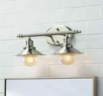 Home Decorators Glenhurst 16 In. 2-LIGHT Brushed Nickel Vanity Fixture. Fixed Price $30.00.