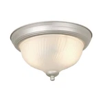 Classic Flush Mount Ceiling Light Nickel Finish Frosted Glass Shade No Bulb. Fixed Price $22.45.