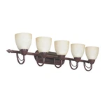 Sunset Lighting 36" 5-LIGHT Vanity Alpine Glass, Rubbed Bronze Finish F2495-62. Fixed Price $59.99.