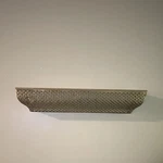Silver Metal Indoor Wall Sconce Light Fixture With Perforated Shade/cover. Fixed Price $49.00.