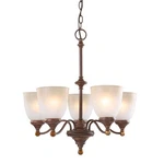 Hampton Bay Ceiling 5 Chandelier Lighting Tea Stained Glass Shade Bronze. Fixed Price $129.99.