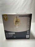 Hampton Bay Pavlen Wall Sconce Antique Brass Clear Glass Bathroom Light. Fixed Price $19.35.