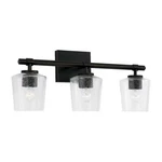 Capital Lighting Ogden Vanity, Black Iron/clear Seeded 145231IH-526. Fixed Price $206.40.