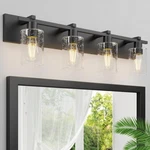 Bathroom Vanity Light, 4 Matte Black Fixture With Thickened Seede.... Fixed Price $122.86.
