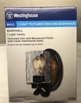 New Westinghouse 63316 Light Vanity Wall Mount Textured Iron And Barnwood Finish. Fixed Price $55.00.