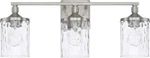 Homeplace Colton 128831BN-451 3-LIGHT Vanity Water Glass Brushed Nickel. Fixed Price $112.50.