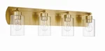 Satin Brass Four Light Vanity From The Hendrix Collection. Fixed Price $196.20.
