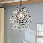 Bestier Black Modern Pendant Chandelier Crystal Raindrop Lighting Ceiling Lig.... Fixed Price $109.69.