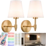Nekhung Battery Operated Wall Sconces Set Of Two, Wireless One Size, Brass. Fixed Price $88.02.