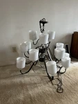 Quoizel Downtown 15-LIGHT 3-TIER 44" Chandelier Glass Cylinder Shades Polished. Fixed Price $750.00.