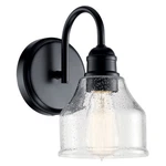Kichler Lighting Avery 1-LIGHT Black Wall Sconce With Clear Seeded Glass. Fixed Price $76.97.