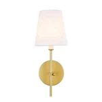 Elegant Lighting LD6004W6BR Mel 15" Wall Sconce With Linen Shade - Brass. Fixed Price $48.99.