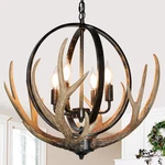 Rustic Antler Chandelier 4-LIGHT For Dining Room, Farmhouse Style Fixture. Fixed Price $221.99.