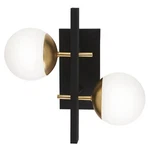 George Kovacs Alluria Bathroom Vanity Black Gold 2 Globe Light Mid Mod P1351-618. Fixed Price $59.99.