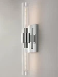 Chrome And Glass Tube Indoor Modern Wall Light 24" Queney Fixture Sconce S1-4. Fixed Price $60.00.