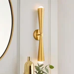 Rrtyo Aaru 2-LIGHT 24IN Brass Up Down Cone Led Vanity Sconce. Fixed Price $84.66.