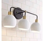 Hydelite 3 White Wall Sconce Lamp Lighting Mid Century Triple Metal Shades. Fixed Price $50.00.