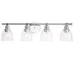 Progress Ambrose 4-LIGHT 48" Polished Chrome Bath Vanity Clear Glass Shade. Fixed Price $63.75.