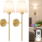 Battery Operated Wall Sconce Set Of 2,GOLD Rechargeable Lights With 5200MAH. Fixed Price $106.39.