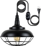 Industrial Black Cage Plug-in Pendant Light For Home And Outdoor Spaces. Fixed Price $83.99.