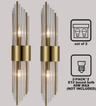 Shawnkey 2-LIGHT Modern Brushed Titanium Gold Wall Sconce With Clear Glass. Fixed Price $69.99.