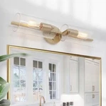 Uolfin A04309 Cylinder 2-LIGHT Gold Tube Bathroom Vanity Light, Wall Sconce. Fixed Price $89.99.