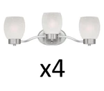 Westinghouse 63411 Qty Karah 3-LIGHT Vanity Wall Fixtures Brushed Nickel. Fixed Price $94.99.