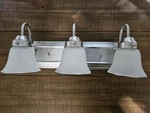 Westinghouse Iron Hill 3-LIGHT Brushed Nickel Wall Mount Bath. Fixed Price $49.99.