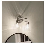 Kichler Meller 15.25" 2-LIGHT Brushed Nickel Vanity W/clear Glass, 55101NI. Fixed Price $76.97.