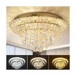 Redstar 18" Crystal Gold Ceiling-light Flush Mount With Remote Control, Color.... Fixed Price $206.18.