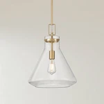 Possini Euro Tanit 14" Wide Aged Brass And Glass Pendant Light. Fixed Price $199.99.