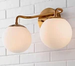 Jonathan Louis Parisian Globe 15 In. Gold Metal Vanity Light Frosted Glass Orb. Fixed Price $49.95.