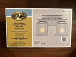 New Hampton Bay 2-LIGHT Brushed Nickel Vanity Wall Fixture HD1000037486. Fixed Price $23.99.