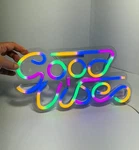 Good Vibes Led Neon Sign Light Decoration Indoor Usb Power For Home/office Wall. Fixed Price $18.00.