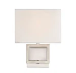 Meridian M90009 10" Tall Rectangular Fabric Shade Wall Sconce - Nickel. Fixed Price $146.00.