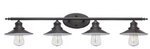 Hampton Bay Glenhurst Vanity With Metal Shades 4-LIGHT Industrial 20514 Br. Fixed Price $69.00.