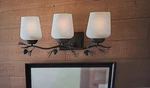 Hampton Bay Spruce Lodge 25.7 W X 10.5 3-LIGHT Bronze Pinecone Vanity. Fixed Price $79.97.