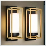 Alvime Modern Outdoor Wall Lights 2 Pack, Brushed Gold & Matte Black Exterior.... Fixed Price $69.00.