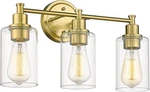 Jazava 17.25 In. 3-LIGHT Champagne Bronze Vanity With Clear Glass Shade. Fixed Price $60.95.