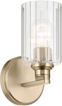 Kichler Gioe 5" 1-LIGHT Wall Sconce Bathroom Vanity W/ Clear Fluted Glass. Fixed Price $49.49.
