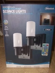New Westek Battery Operated 2 Pack Wall Sconce Led Lights W/ Remote Matte Black. Fixed Price $24.99.