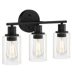 Pia Ricco Bathroom Vanity Fixtures, 3-LIGHT Black Lights With Cl.... Fixed Price $40.46.