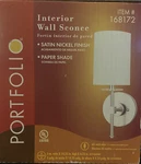 Portfolio Interior Wall Sconce Light Satin Nickel Finish. Fixed Price $6.99.