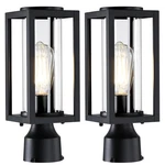Myhxq Outdoor Post Lights Lamp Fixture 2 No SENSOR-13'', Black. Fixed Price $82.11.